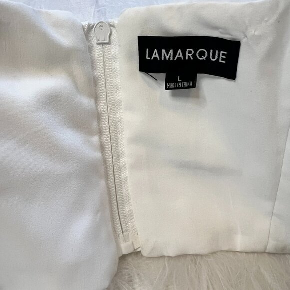 LAMARQUE‎ Feather Bustier Zaina White Cropped Strapless Top Size Large - Picture 7 of 9